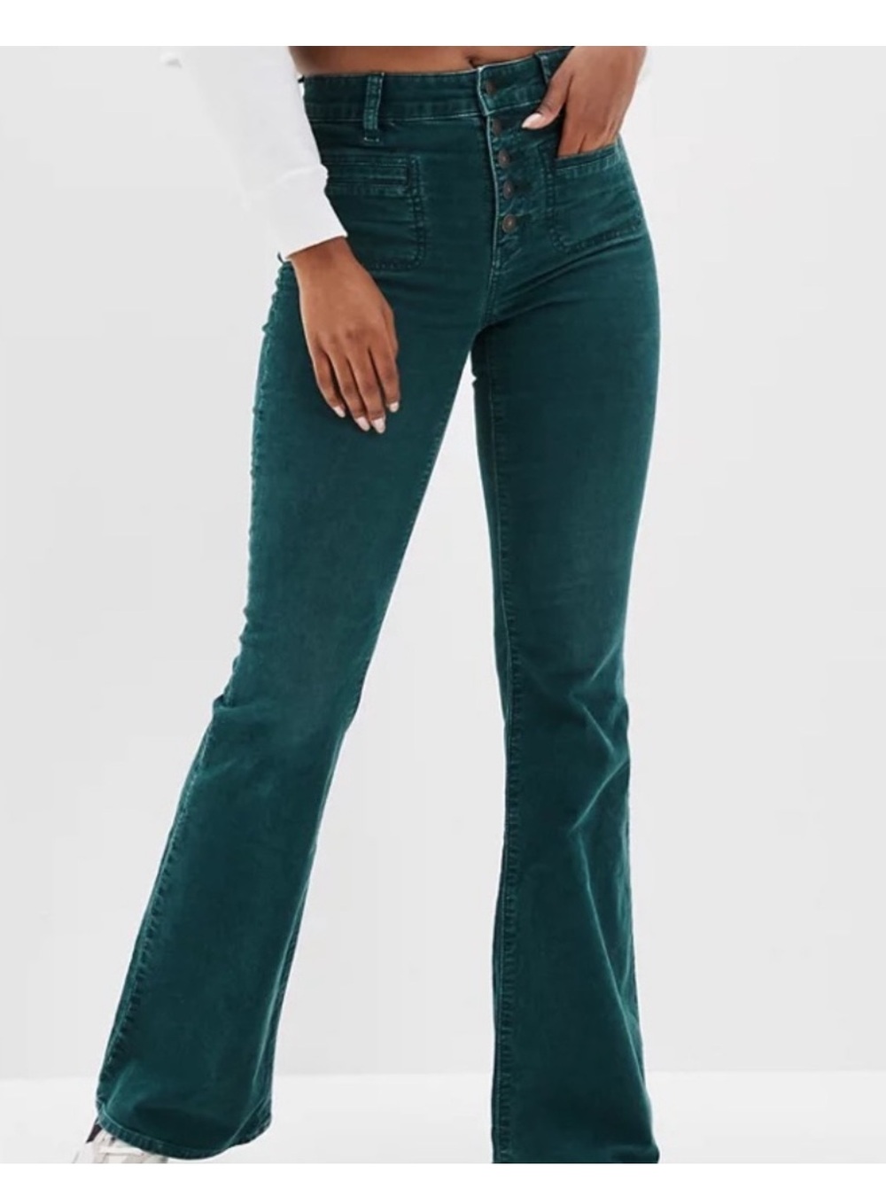 American eagle corduroy super high rise flare jeans size 10